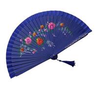 Oxtxuzdm Spanish Styles Double Face Dance Fan Silk Fabric With Florals Pattern For Stage And Celebration Spanish Dancing