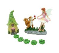Oxtxuzdm Squirrels Figurine With Shamrocks Girl For Patio And Yard Art Lawns Ornament Outdoor Lawns Ornament Delicate Decorations Outdoor Resin Sculptures