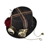 Oxtxuzdm Steampunk Men Hat With Goggles Vintage Gay Top Gothic Halloween Masquerade Hat