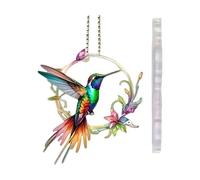 Oxtxuzdm Strong Acrylic Glass Ornament Adorable Bird Designs Detachable Keychain Accessory for Auto Interior Car Glass Charm Acrylic Bird Pendant
