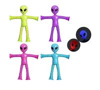 Oxtxuzdm Telescopic Suction Cup Alien Toy Cartoon Puzzle Suction Cup Parent-child Interactive Stress Relief Telescopic Tube