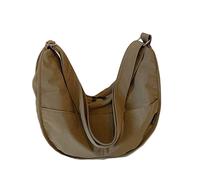 Oxtxuzdm Trendy Solid Color Single Strap Dumpling Shoulder Bag Fashion Knotted Cord Zippered Large Crossbody For Unisex Youth Fashion