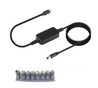 Oxtxuzdm Type C to 5.5x2.1mm Adapter Cable 5V 9V 12V 15V 20V Adjustable Converters with 8 Interchangeable Connectors for Laptop Programmable Power Supply Cable