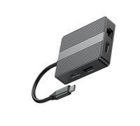 Oxtxuzdm USB C Extender Aluminum Dock 4K 60Hz 2xUSB3.2+Ethernet Fast Charging Converter For PC/Tablet Aluminum Docking Station