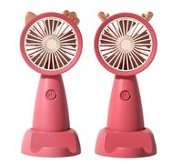 Oxtxuzdm USB Handheld Fan Outdoor Creative Desktop Office Mute Charging Portable Cartoon Ear New Usb Hand-held Phone Stand Holder Portable Student Small Fans Small Electric