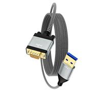Oxtxuzdm VGA To USB3.0 Adapters Cable 1080p Signals Transmission PVC Reinforced Jackets For Computer Office Use