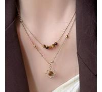 Oxtxuzdm Vintage Natural Stone Beaded Bracelets Metal Star Pendant Necklace Charm Jewelry Beads Texture for Women