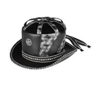 Oxtxuzdm Vintage Victorian Flat Top Hat Steampunk Round Cap Show Headwear Masquerade Accessories Role Play Gentleman Party For Women Men