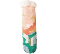 Oxtxuzdm Women Winter Faux Fleece Lined Slipper Socks Village Landscape Thermal Stockings Fuzzy Socks For Girls