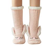 Oxtxuzdm Womens Winter Fuzzy Slipper Socks With Grippers Cartoon Ears Thicken Fleece Lined Thermal Knit Floor Stockings Christmas Socks Mens Cotton