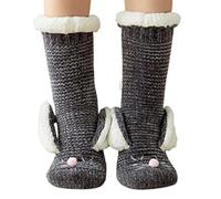 Oxtxuzdm Womens Winter Fuzzy Slipper Socks With Grippers Cartoon Ears Thicken Fleece Lined Thermal Knit Floor Stockings Christmas Socks Mens Cotton