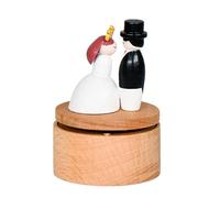 Oxtxuzdm Wooden Musical Spinnings Boxes Christmas Tree Santa Clauses Holiday Songs Handcrafted Table Decoration Santa Clauses Rotating Musical Boxes
