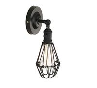 OXVUE RetroIndustrial Rustic Bird Cage Wall Light Vintage Fittings Loft Bar Wrought Iron Sconce Wall Light Lighting Fixture with Adjustable 4.1 Inch Metal Lampshade E27 Light for Bedside (Color : Bla