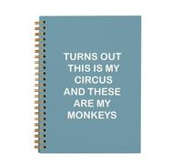 OXW Funny Office Gifts Notebooks for Work, This Is My Circus These Are My Monkeys, Funny Gifts Journal for Coworkers, Work Humor Gifts, Blue Hardcover Spiral Notebook 5.5 x 8.3
