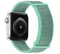 OXWALLEN Sport Loop Nylon Band Compatible with Apple Watch Series 9/8/7/6/5/4/3 SE 2/1 41mm 40mm 38mm, Adjustable Comfortable Braided Fabric Rugged Strap for iWatch Women Men, Marine Green