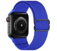 OXWALLEN Stretch Solo Loop Band Compatible with Apple Watch 9/8/7/6/5/4/3 SE Ultra 2/1 49mm 45mm 44mm 42mm, Adjustable Stretchy Elastic Nylon Braided Sport Strap for iWatch Women Men, Royal Blue