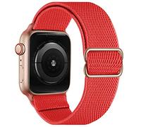OXWALLEN XL Stretch Solo Loop Band Compatible with Apple Watch Series 11/10/9/8/7/6/5/4 SE Ultra 3/2/1 49mm 46mm 45mm 44mm, Adjustable Elastic Nylon Sport Strap for iWatch Women Men, Watermelon Red