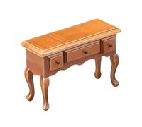 Oxxggkao 1/12 Scale Miniature Desk Dollhouses Accessory Furniture for Library and Study Room Decors with 3 Funcational Drawers Miniature Writing Table