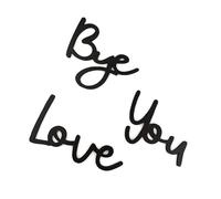 Oxxggkao 1 Set Love You Bye Wood Signs Unique Black Wall Decors Plaques For Entryway Hallways And Living Space Front Door Decors Love You Bye Sign