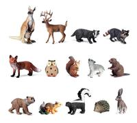 Oxxggkao 10/14/16PCS Wild Animals Models Simulation Bear Wolf Model Action Figure Figurines Kids Cognition Toy African Wildlife Playset Wildlife Animal Playset