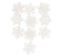 Oxxggkao 10 Pcs Christmas Snowflakes Ornaments Wooden Tree Hanging Decorations Wooden Snowflake Cutouts Craft Embellishmen Unfinished Wood Round
