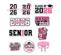 Oxxggkao 10PCS 2026 Senior Class Stickers Multiple Fashion Waterproof Decorative Labels For Diaries School Spirit Celebration Supplies Permanent PVC Stickers