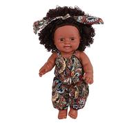 Oxxggkao 12'’ Baby Girl For Doll Black Toy For W/Washable Dress 360 Rotate For Head Joints Soft Full Body G Baby Girl Dolls Clothes For Newborn Silicone Full Body Eyes Open