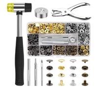 Oxxggkao 120 Sets Snap Fasteners 12.5mm Metal Snaps Button Press Studs With Fixing Tools For Clothes Repair Leather Craft Press Studs With Installation Tool