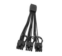 Oxxggkao 18AWG GPU Power Adapter Cable 16 Pin to 3x8 Pin, Graphics Card Power Conversion Cable for Desktop Building Routing Reference, 17.5 Cm, Black