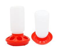 Oxxggkao 1L Poultry Waterer and Feeder Set for Chickens Ducks and Small Birds with Easy Carry Handle Poultry Feeding Solution Hanging Chicken Water Feeder