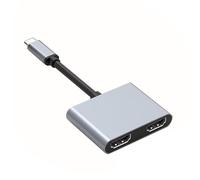 Oxxggkao 2/4 Port USB HDTV Converter 4K@30Hz External Display Adapter Type C to Display Splitter for Double Monitors Duals Type C Dock