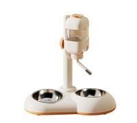 Oxxggkao 2 in 1 Pet Drinking Fountain Water Feeder Height Adjustable Water Source for Large Pets Large Capacity Adjustable Feeders Stand