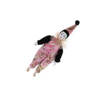 Oxxggkao 22cm Retro Clown Doll Porcelain Figurine with Hand Painted Face Halloween Decoration Unique Festival Adult Kids Ceramic Clown Doll Halloween Decoration