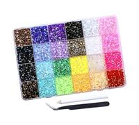 Oxxggkao 24 Colors Jelly Rhinestones Accessories for Nails Art Craft with Sparkling Double Sided Effect and Storage Box Electroplated Diamonds