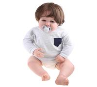 Oxxggkao 24in Simulation For Doll Caucasian For W/Multiple Layers Visible Veins & Movable Arms For Infant Age 1M Newborns Baby Girl Clothes Cute Baby Girl Open Eyes Silicone Full Body That