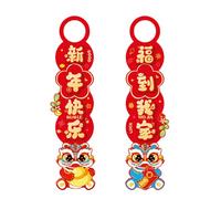 Oxxggkao 2pcs Colorful Snake Year Door Handle Decoration For Homes Paper Doorknob Hanging Pendant Chinese New Year Ornament Family Holiday Decoration