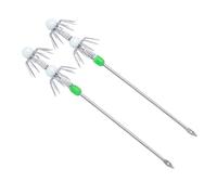 Oxxggkao 2Pcs Double/Single Layer Umbrellas Hook Luminously Squid Jigs Stainless Steel Rod Octopuses Inks Fish Fishing Luminously Squid Jigs