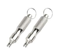 Oxxggkao 2Pcs Portable Valves Cores Screwdriver Stainless Steels Tyre Valves Cores Remover Tool with Keyring Tire Universals Tire Repair Screwdriver