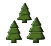 Oxxggkao 3 Divisions Model House Tiny Christmas Dishes Alloy Decorative Tableware for Cyclical Scene Building Tiny Christmas Tree Dish Set