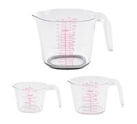 Oxxggkao 3 Pack Kitchen Measuring Cup Set Space Saving Design with Clear Measurement Lines for Various Recipes and Ingredients Tool Ergonomic Handle Tool