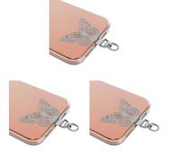 Oxxggkao 3PCS Metal Phone Strap Hook Patches with Rotating Mechanism Thin Design Fit Most Case Secure Grip Lanyard Clamp