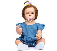 Oxxggkao 55cm/21in Baby Dolls Girl For Doll Nurturing For Doll Realistic Handmade Full Body Soft Toy For W/Brown Hair Pop Baby Girl Dolls Clothes For Newborn Silicone Full Body Eyes Open