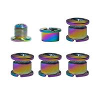 Oxxggkao 5Pcs Colorful Disc Crankset Nut Bike Double Chainring Bolts Replacement Mountain Bicycles Crankset Parts Easy To Use Double Crank Chainwheel Screws