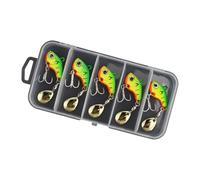 Oxxggkao 5Pcs Rotating Metal Vib Vibrations Baits Artificial Hard Baits Fishing Lures with Hook for Long Distance Casting Enduring Spinner Spoon Lures