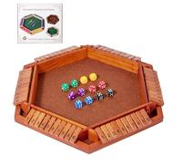Oxxggkao 6 Player Wooden Table Number Wood Learning Entertainment Set Double Shutter Toy for Cognitive Development and Group Play Party Game