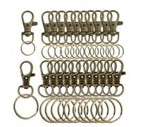 Oxxggkao 60PCS Rings & Lobster Clasps for Jewelry Making and Bag Charm Versatile Rotating Keyring Attachments