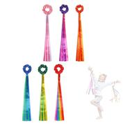 Oxxggkao 6Pcs Rainbow Gymnastics Dance Ribbons Dancing Rhythm Wrist Streamers Decorations for School Event and Creative Play Handheld Rhythm Streamers