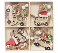 Oxxggkao 8 Pcs Christmas Decorations Tree Pendants Owl Car Angel Decor Wooden Blackboard Car Old Man Snowman Charms Decorations Tree Charms