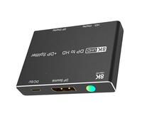 Oxxggkao 8k DisplayPort Splitter 1 In 2 Out 8K@30Hz 4K@6Hz Adapter 1x2 Port For Monitors Professional Display Solution