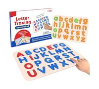 Oxxggkao Alphabets Silicone Tracing Mat for Kids Early Learning Sensory Toy Colorful Design Kids Birthday Gift Soft Silicone Tracing Letters